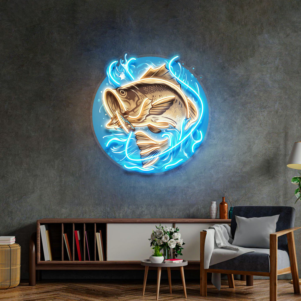Glow Fishing LED Neon Sign Light Pop Art – acrylicsheetsindia
