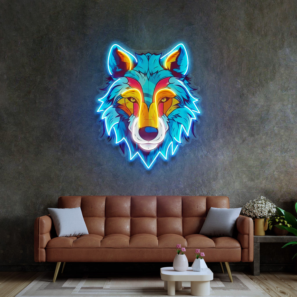 Colorful Wolf LED Neon Sign Light Pop Art acrylicsheetsindia