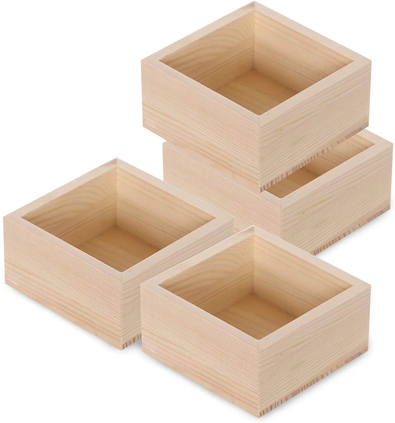 Wooden Box , Small Wood Square Storage Organizer Container Craft Box f –  acrylicsheetsindia