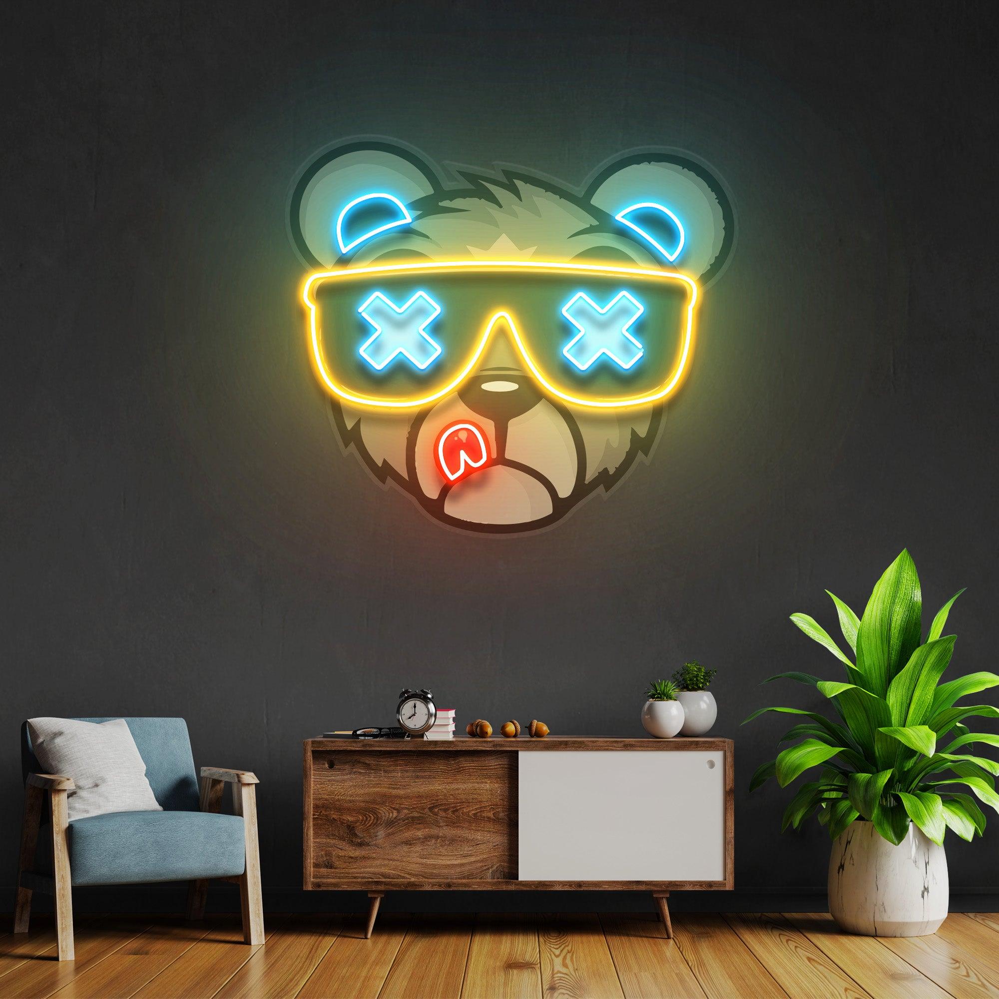 Bear Led Neon Acrylic Artwork – Acrylicsheetsindia