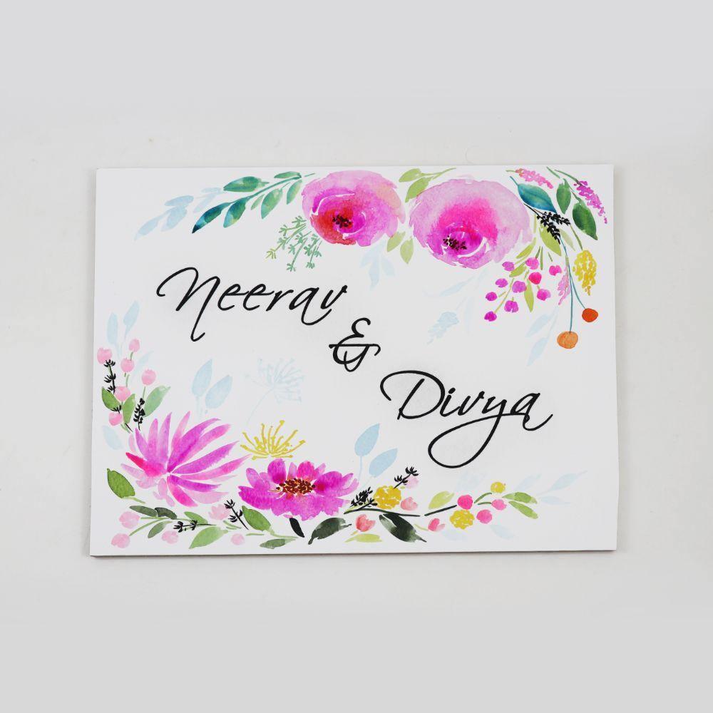 Bloom in Style - Hand-crafted Floral Nameplate - Rectangle