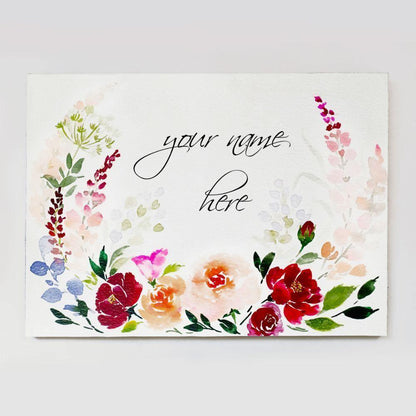 Canvas of Petals - Hand-crafted Floral Nameplate - Rectangle