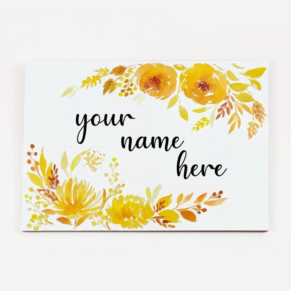 Garden of Dreams - Hand-painted Floral Nameplate - Rectangle