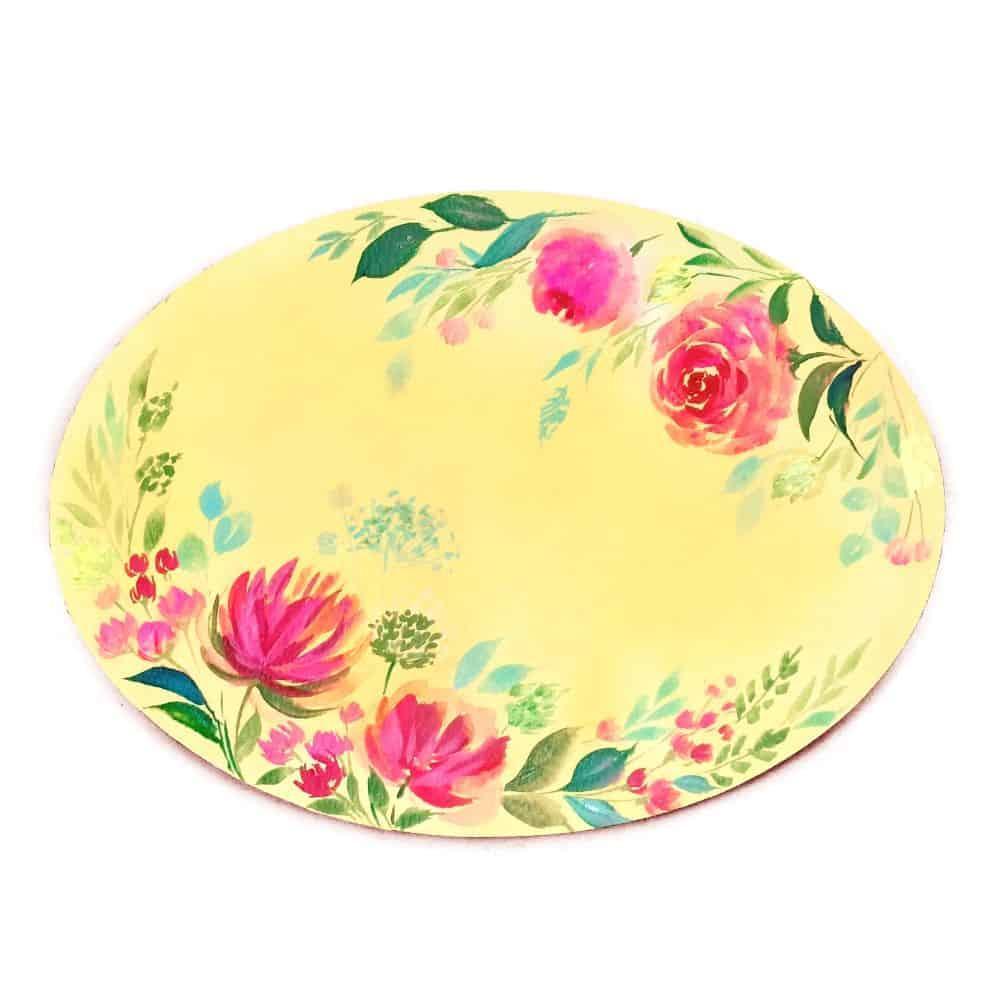 Whispering Blossoms - Hand-painted Floral Nameplate - Oval