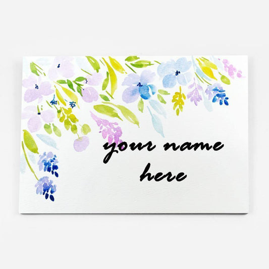 Delicate Blooms - Hand-painted Floral Nameplate - Rectangle