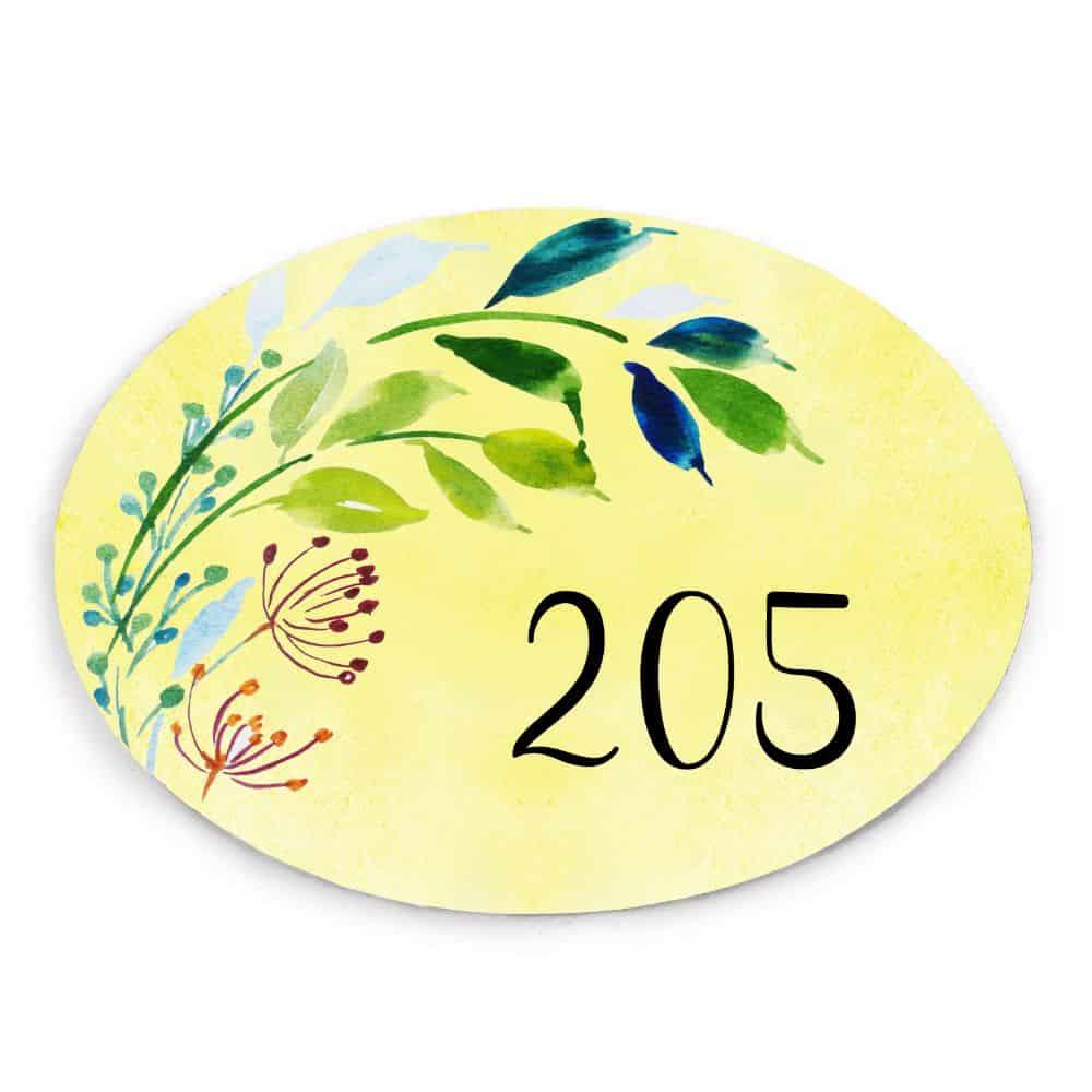 Floral Symphony - Hand-painted Floral Nameplate - Oval