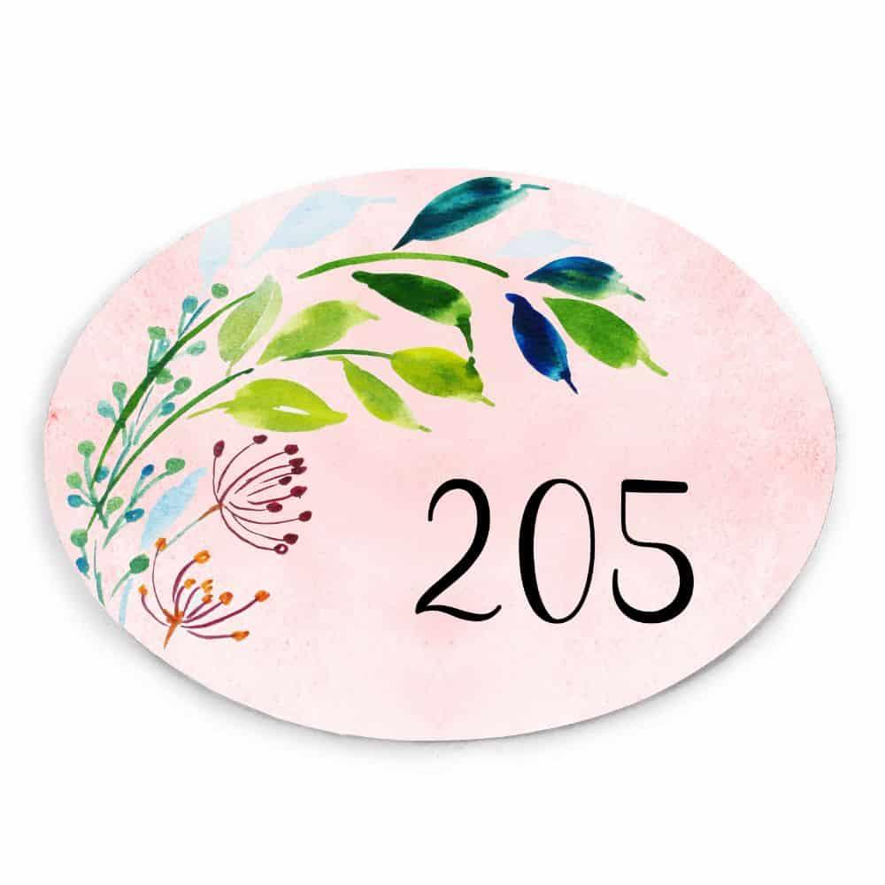 Floral Symphony - Hand-painted Floral Nameplate - Oval