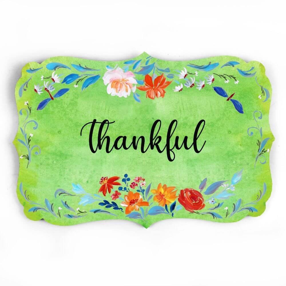 Hand-painted Customized Name Plate - Victorian Orange Floral