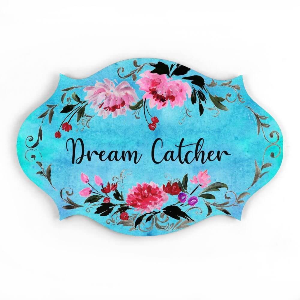 Hand-painted Customized Name Plate - Victorian Red Floral