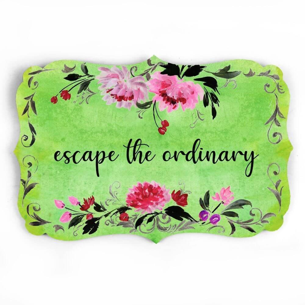 Hand-painted Customized Name Plate - Victorian Red Floral