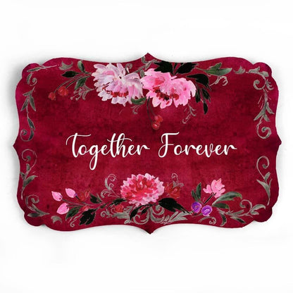 Hand-painted Customized Name Plate - Victorian Red Floral