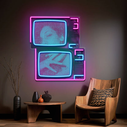 Retro Television Star Collapse Art LED Neon Sign Light Pop Art