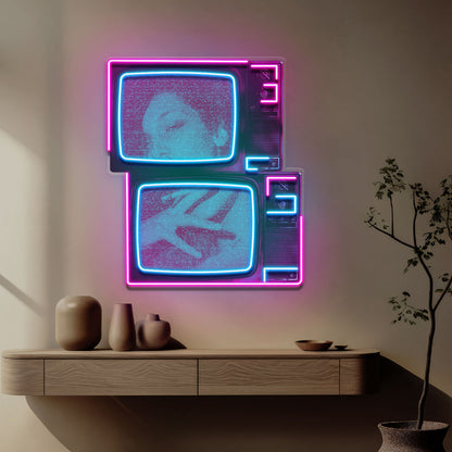 Retro Television Star Collapse Art LED Neon Sign Light Pop Art