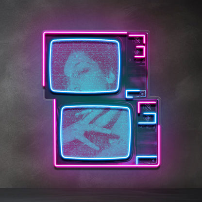 Retro Television Star Collapse Art LED Neon Sign Light Pop Art