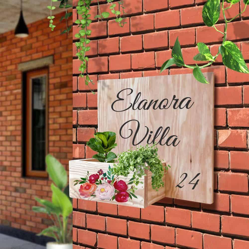 Hand-painted Customized Planter Name Plate - Flower Bed