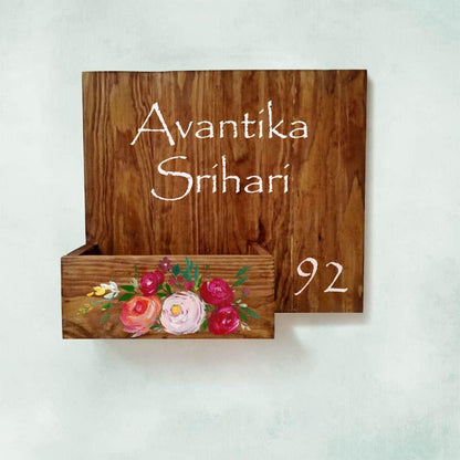 Hand-painted Customized Planter Name Plate - Flower Bed