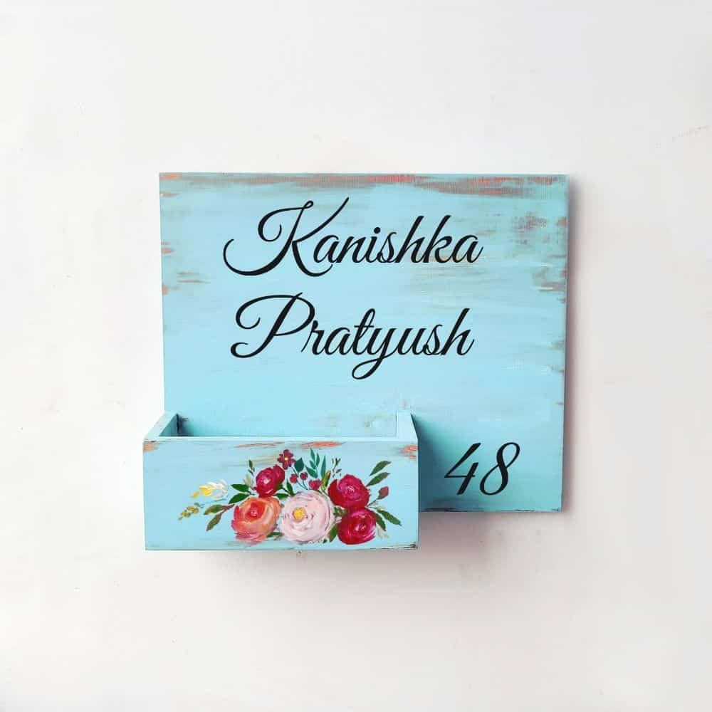 Hand-painted Customized Planter Name Plate - Flower Bed