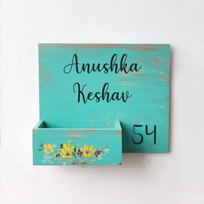 Hand-painted Customized Planter Name Plate - Yellow Flowers