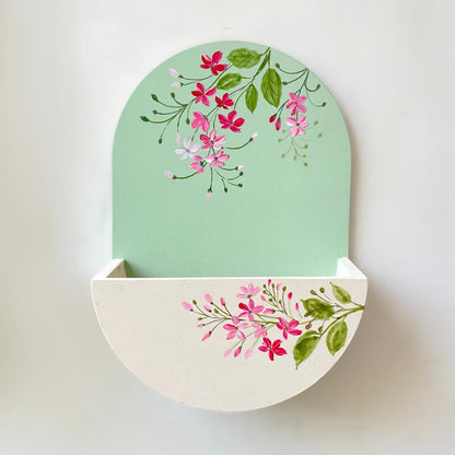 Round Planter Name Plate - Calming White & Green