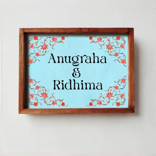 Veli - Handcrafted Framed Nameplate - Red