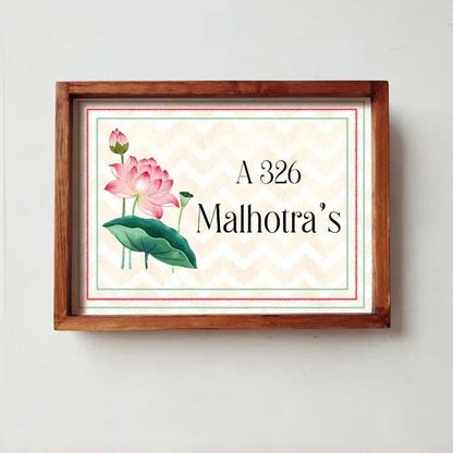 Lotus - Handcrafted Framed Nameplate