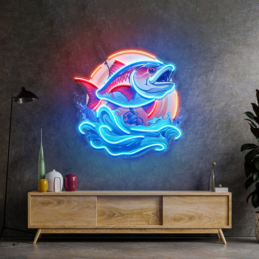 Blue Sea Fish LED Neon Sign Light Pop Art