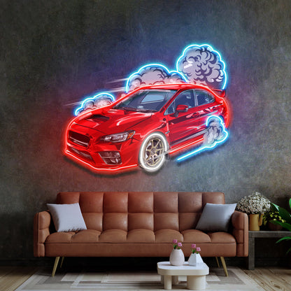 Car Fire LED Neon Sign Light Pop Art