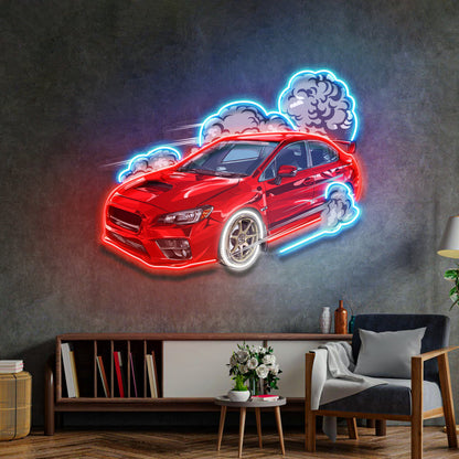 Car Fire LED Neon Sign Light Pop Art