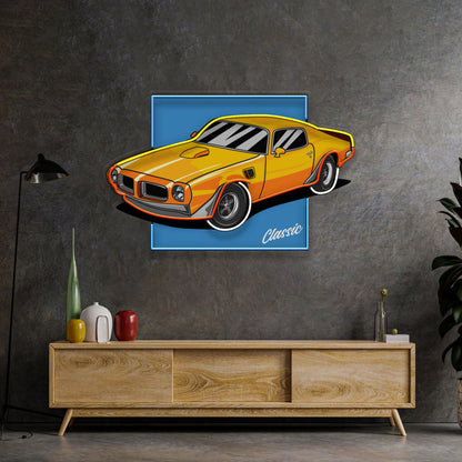 Classic Yellow Car LED Neon Sign Light Pop Art