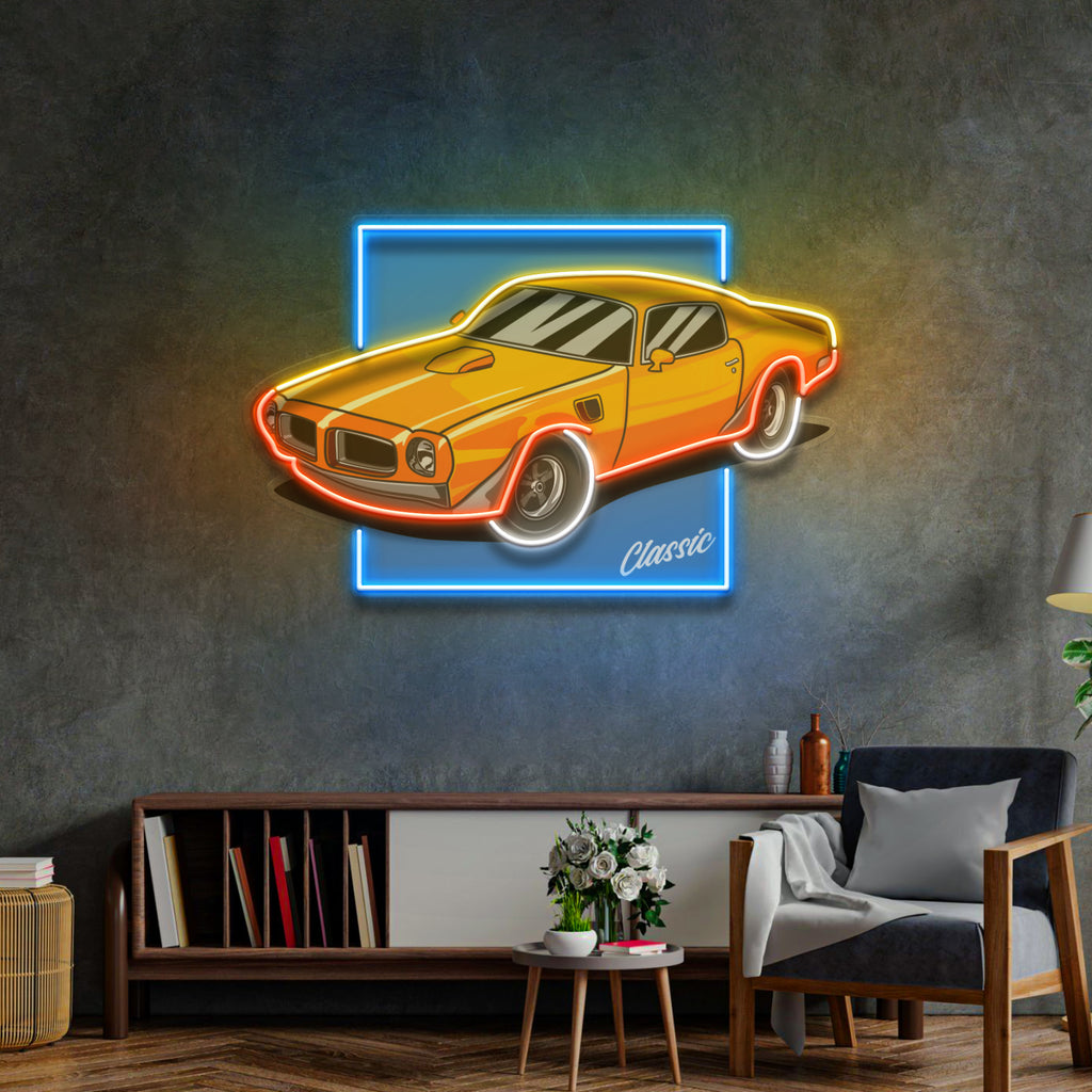 Classic Yellow Car LED Neon Sign Light Pop Art