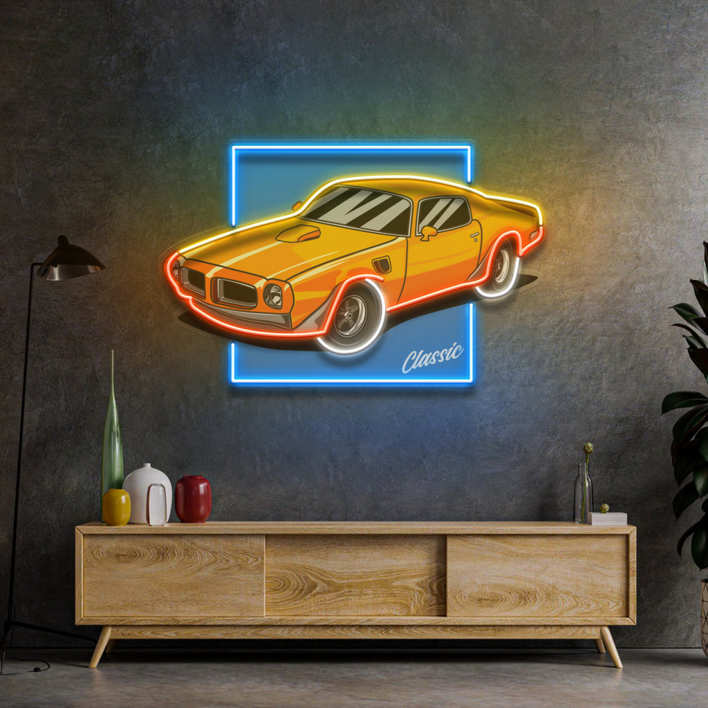 Classic Yellow Car LED Neon Sign Light Pop Art