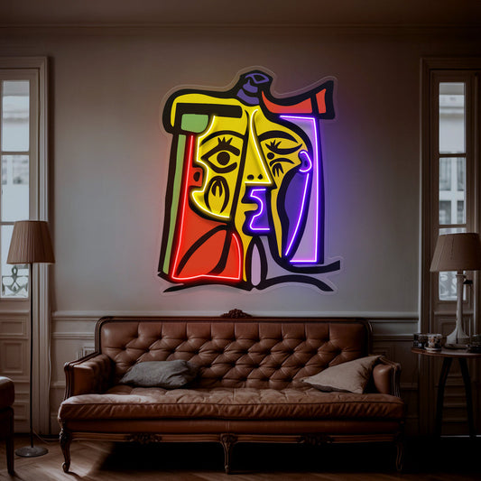 Colorful Girl Painting Abstract Art LED Neon Sign Light