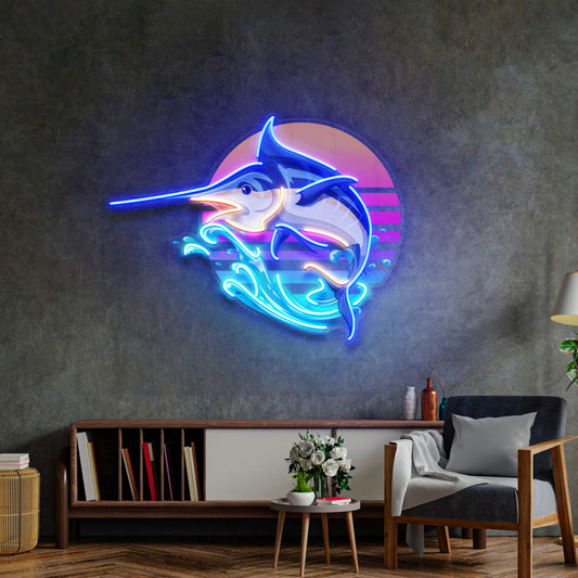 Colorful Ocean Fishing LED Neon Sign Light Pop Art