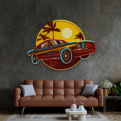 Tropical Vintage Car LED Neon Sign Light Pop Art