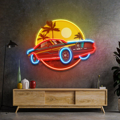 Tropical Vintage Car LED Neon Sign Light Pop Art