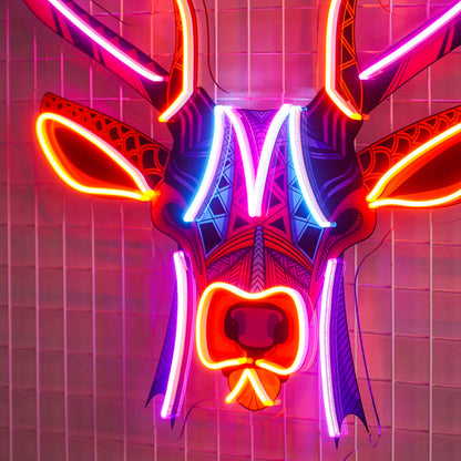 Decorative Deer LED Neon Sign Light Pop Art