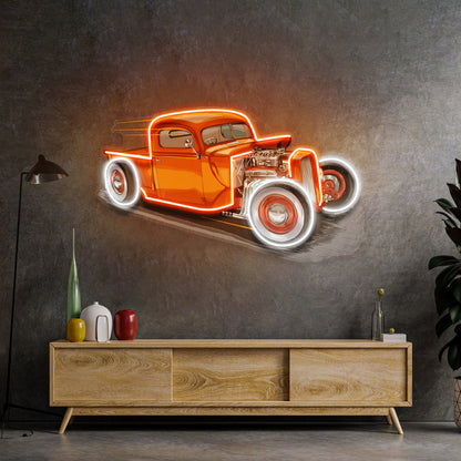 Drag Racing Car LED Neon Sign Light Pop Art