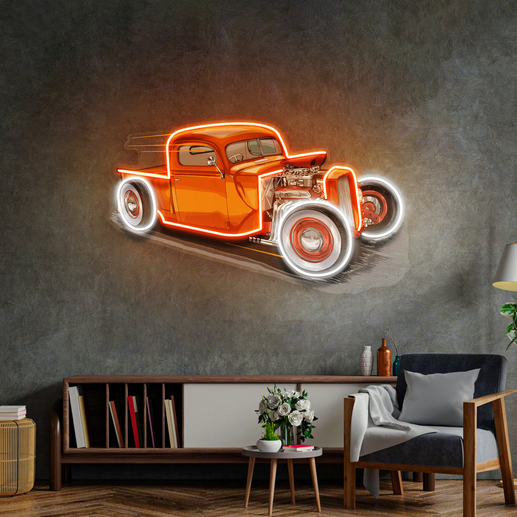 Drag Racing Car LED Neon Sign Light Pop Art