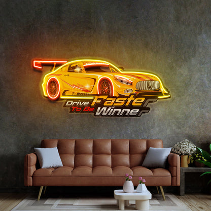 Drive Faster LED Neon Sign Light Pop Art