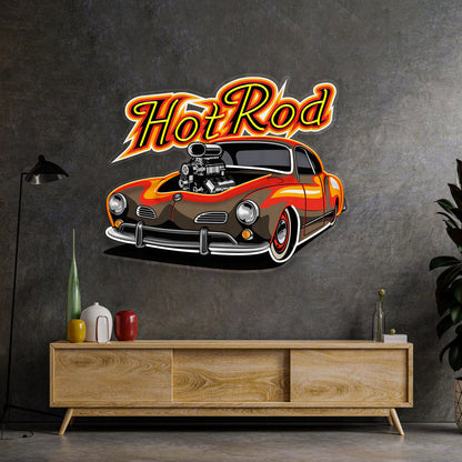 Fabolous Flamming Hotrod Car LED Neon Sign Light Pop Art