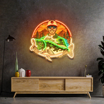 Fishermen Caught Big Fish LED Neon Sign Light Pop Art