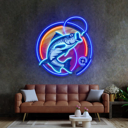 Fishing Hook LED Neon Sign Light Pop Art