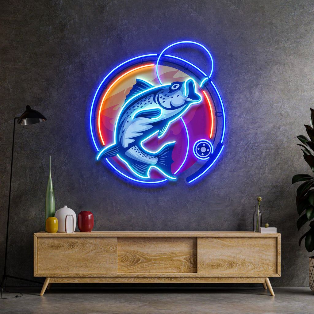 Fishing Hook LED Neon Sign Light Pop Art