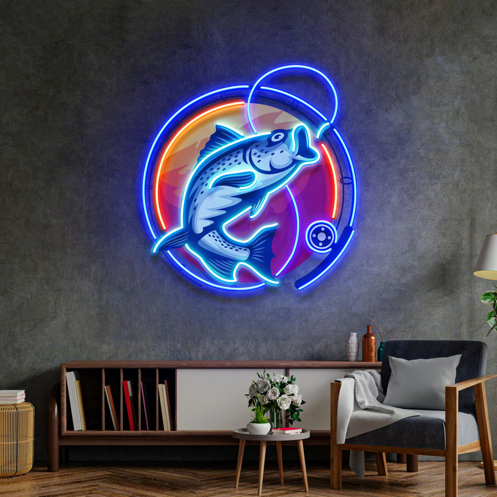 Fishing Hook LED Neon Sign Light Pop Art