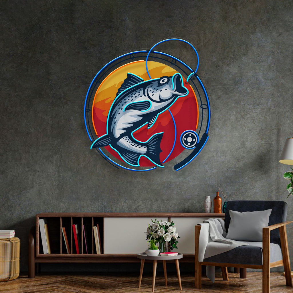 Fishing Hook LED Neon Sign Light Pop Art