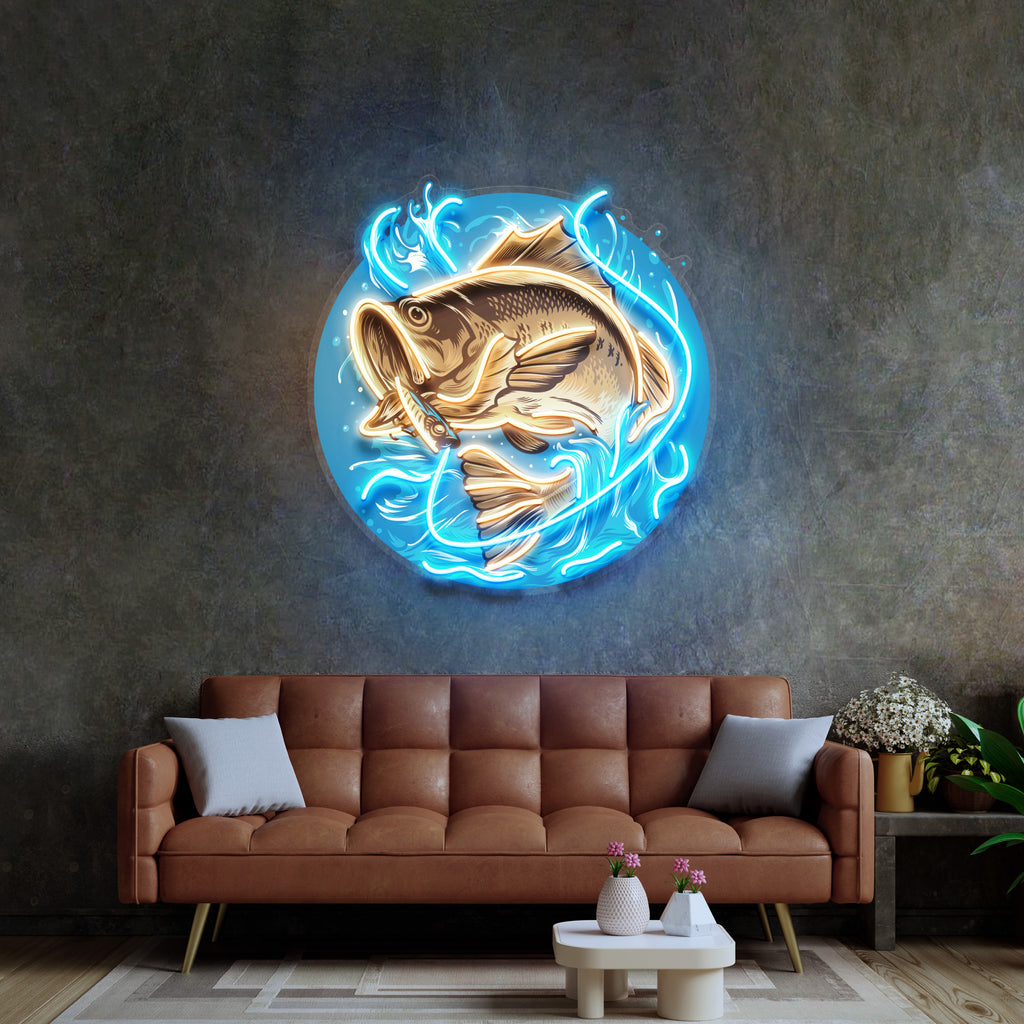 Glow Fishing LED Neon Sign Light Pop Art