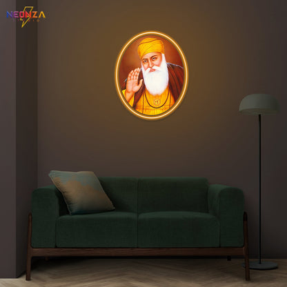 Guru Nanak Dev ji neon sign artwork