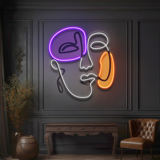 Happy Face Abstract Art LED Neon Sign Light