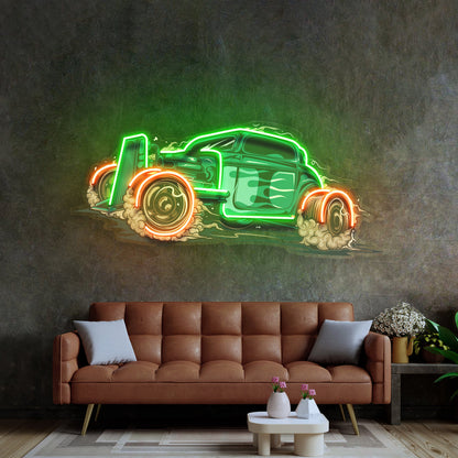 Hotrod Car LED Neon Sign Light Pop Art