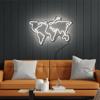 Travel World Neon Sign